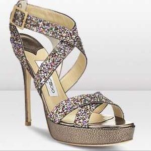 Jimmy Choo vamp  glitter sparkle heels